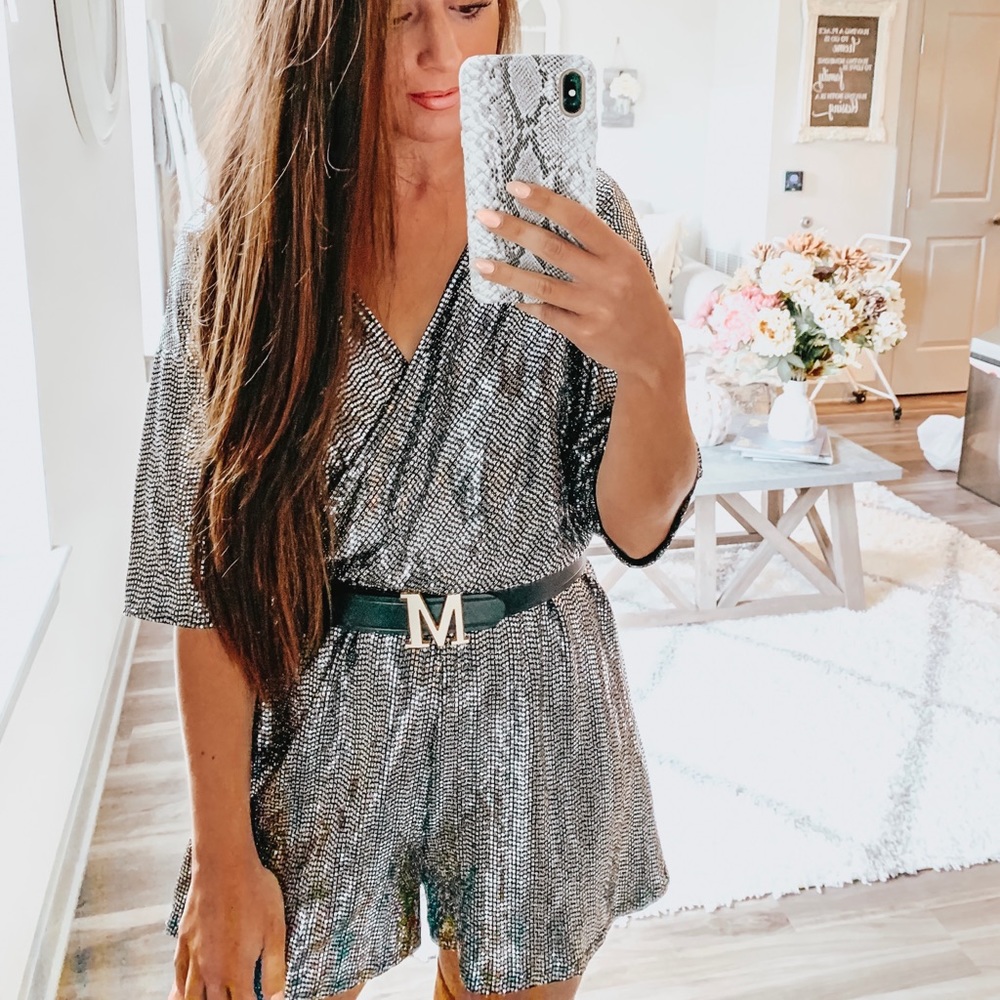 Size small glitter wrap romper